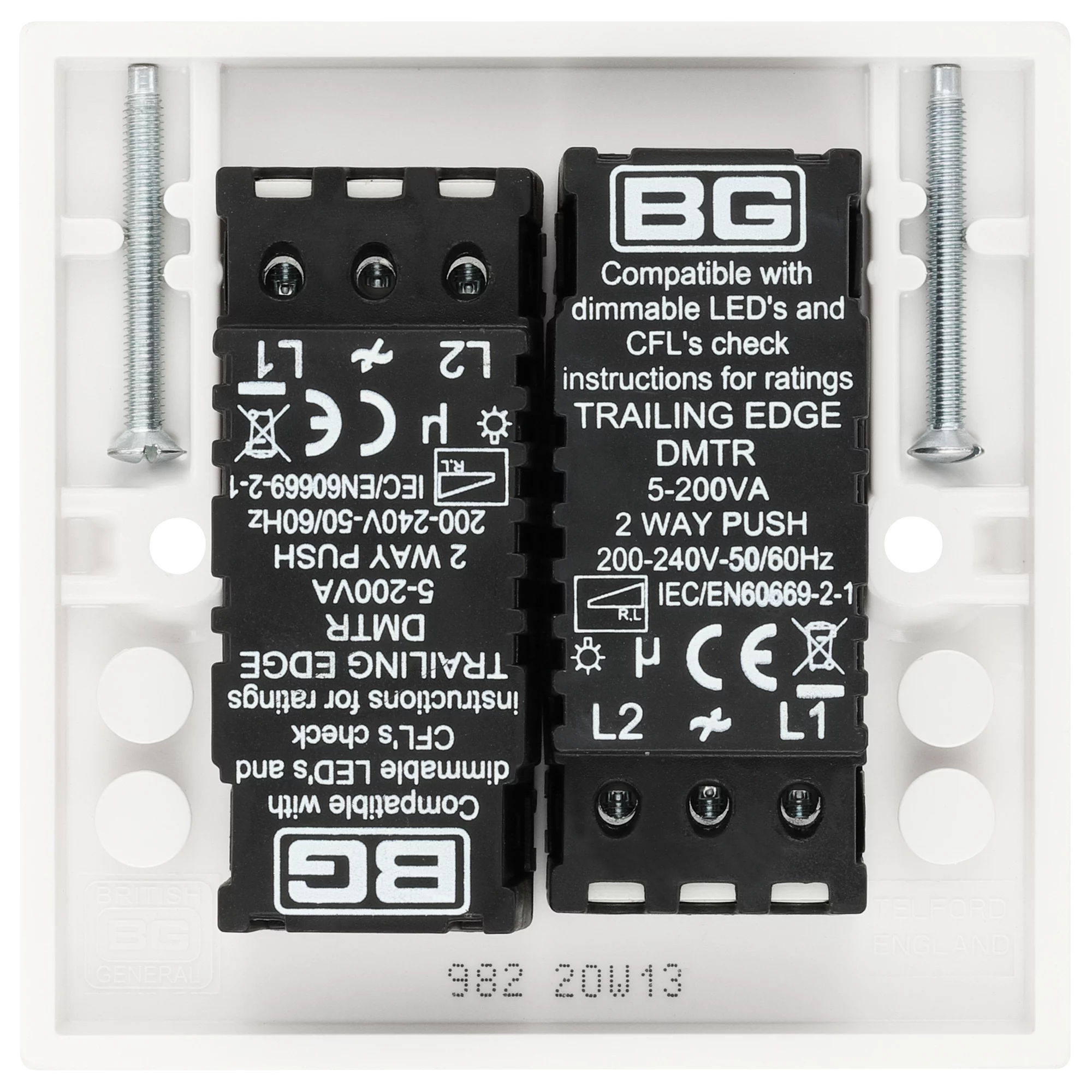 British General Profile Double 2 Way 200W Dimmer Switch 3 British General Profile Double 2 Way 200W Dimmer Switch - Image 3
