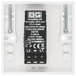 British General Profile Single 2 Way 200W Dimmer Switch 6 British General Profile Single 2 Way 200W Dimmer Switch -Master Yale Shop british general profile single 2 way 200w dimmer switch5050765231640 04c bq