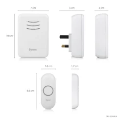 Byron 314 White Wireless Battery & Mains-powered Door Chime Kit DBY-22314BS-KF -Master Yale Shop byron 314 white wireless battery mains powered door chime kit dby 22314bs kf8712836977594 37c bq