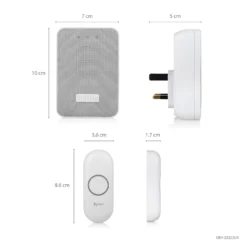 Byron Grey & White Wireless Door Chime Kit With Transformer Not Required DBY-22322BS-KF -Master Yale Shop byron grey white wireless door chime kit with transformer not required dby 22322bs kf8712836977686 01t bq