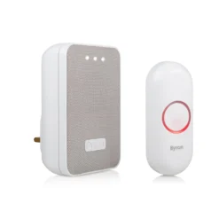 Byron Grey & White Wireless Door Chime Kit With Transformer Not Required DBY-22322BS-KF -Master Yale Shop byron grey white wireless door chime kit with transformer not required dby 22322bs kf8712836977686 03c bq