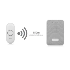 Byron Grey & White Wireless Door Chime Kit With Transformer Not Required DBY-22322BS-KF -Master Yale Shop byron grey white wireless door chime kit with transformer not required dby 22322bs kf8712836977686 36c bq