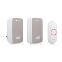 Byron White & Grey Wireless Battery & Mains-powered Door Chime Kit DBY-22324UK