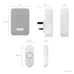 Byron White & Grey Wireless Battery & Mains-powered Door Chime Kit DBY-22324UK -Master Yale Shop byron white grey wireless battery mains powered door chime kit dby 22324uk8711658439945 37c bq