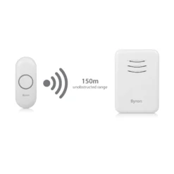 Byron White Wireless Door Chime Kit With Transformer Not Required DBY-22312BS-KF -Master Yale Shop byron white wireless door chime kit with transformer not required dby 22312bs kf8712836977532 36c bq