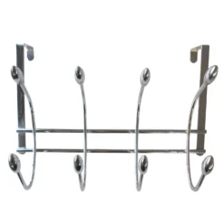 Chrome Effect Acorn 4 Hook Rail, (L)375mm (H)230mm
