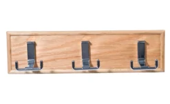 Chrome Effect Oak Raised Edge 3 Hook Rail, (L)420mm (H)15mm