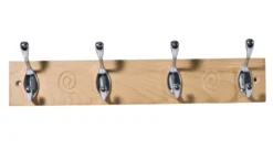 Chrome Effect Swirl 4 Hook Rail, (L)405mm (H)12mm