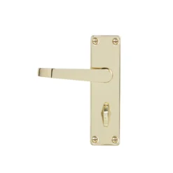 Colours Arsk Polished Brass Effect Steel Straight Bathroom Door Handle (L)101mm -Master Yale Shop colours arsk polished brass effect steel straight bathroom door handle l 101mm3663602830788 07bq scaled