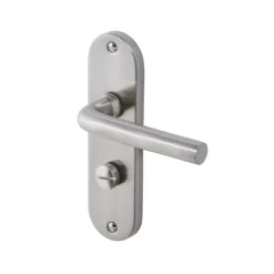 Colours Ayen Satin Nickel Effect Steel Straight Bathroom Door Handle (L)120mm