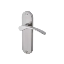 Colours Beare Satin Nickel Effect Aluminium & Steel Curved Latch Door Handle (L)110mm