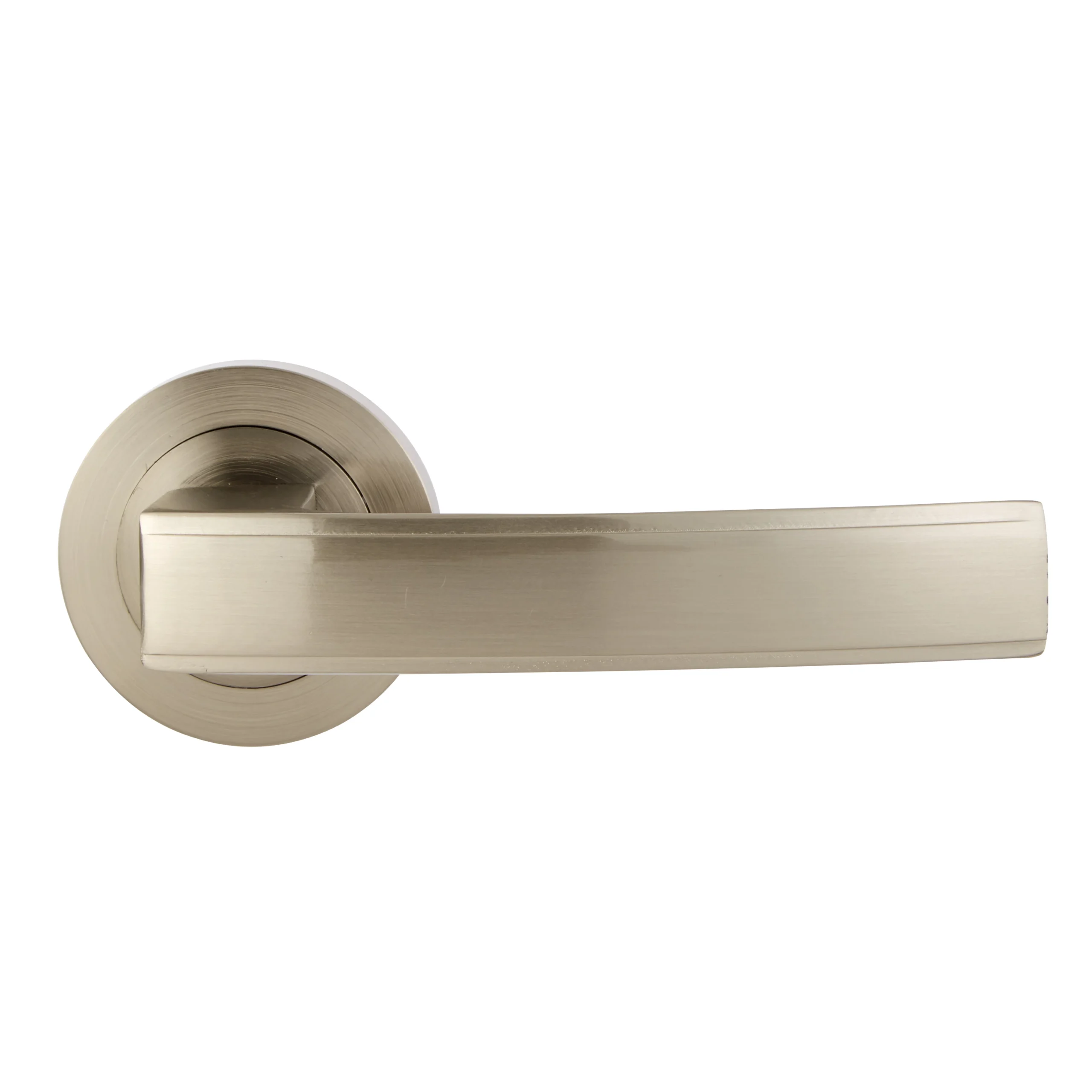 Colours Beauce Nickel Effect Aluminium Straight Latch Door Handle (L)115mm 1 Colours Beauce Nickel Effect Aluminium Straight Latch Door Handle (L)115mm