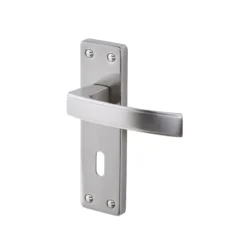 Colours Beauce Satin Nickel Effect Aluminium & Steel Straight Lock Door Handle (L)115mm