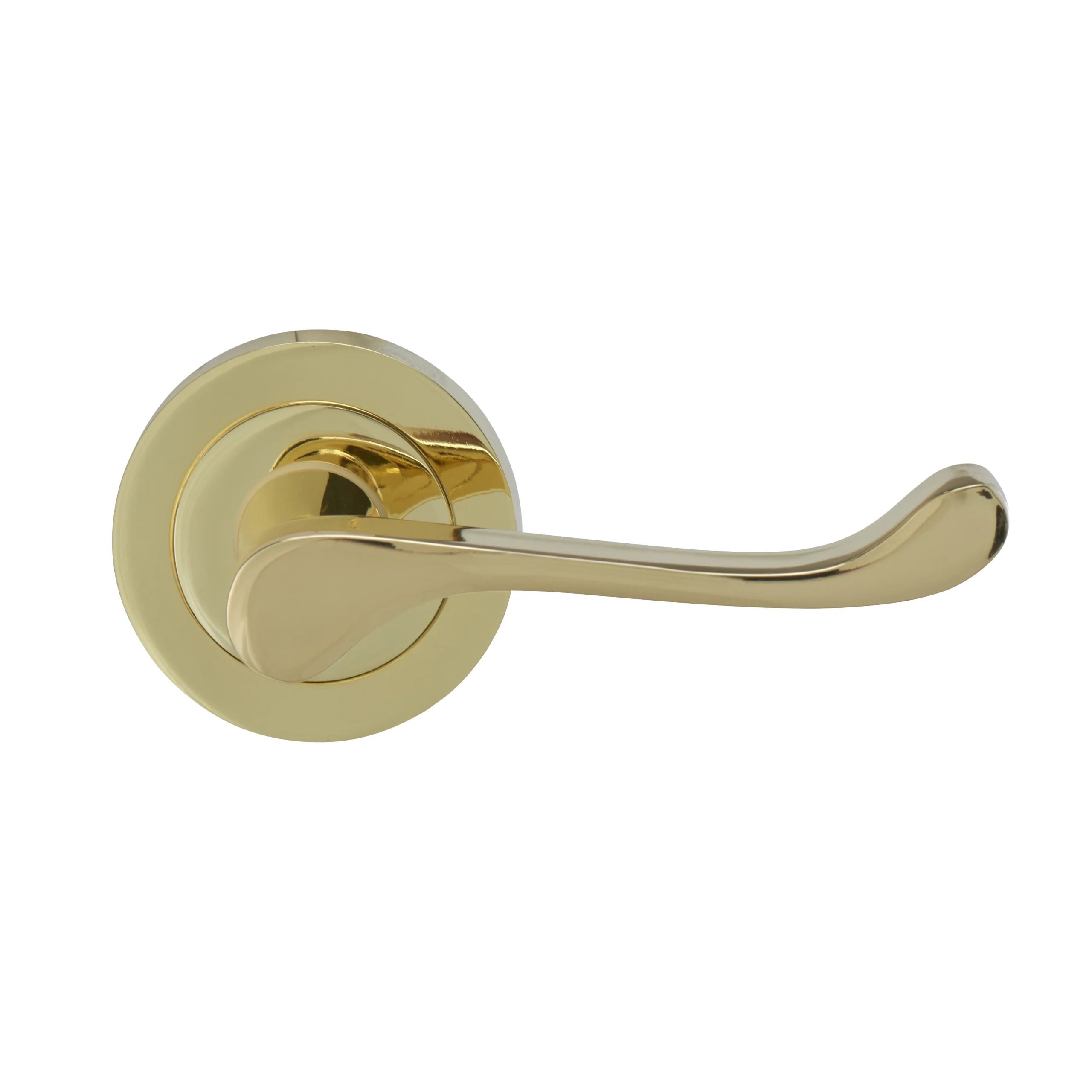 Colours Beja Polished Brass Effect Aluminium Scroll Latch Door Handle (L)96mm 2 Colours Beja Polished Brass Effect Aluminium Scroll Latch Door Handle (L)96mm - Image 2