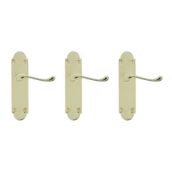 Colours Beja Polished Brass Effect Steel Scroll Latch Door Handle (L)96mm, Pack Of 3 5 Colours Beja Polished Brass Effect Steel Scroll Latch Door Handle (L)96mm, Pack Of 3 -Master Yale Shop colours beja polished brass effect steel scroll latch door handle l 96mm pack of 33663602833154 03bq scaled