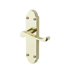 Colours Beja Polished Brass Effect Steel Scroll Latch Door Handle (L)96mm