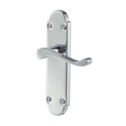 Colours Beja Polished Chrome Effect Steel Scroll Latch Door Handle (L)96mm, Pair