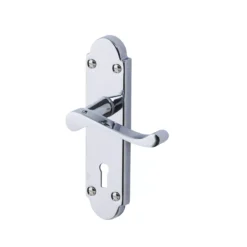 Colours Beja Polished Chrome Effect Steel Scroll Lock Door Handle (L)96mm