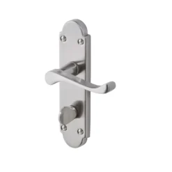 Colours Beja Satin Nickel Effect Steel Scroll Bathroom Door Handle (L)96mm