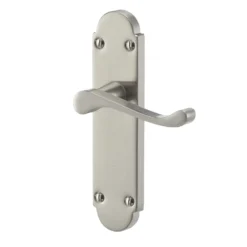 Colours Beja Satin Nickel Effect Steel Scroll Latch Door Handle (L)96mm, Pack Of 3