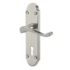 Colours Beja Satin Nickel Effect Steel Scroll Lock Door Handle (L)96mm
