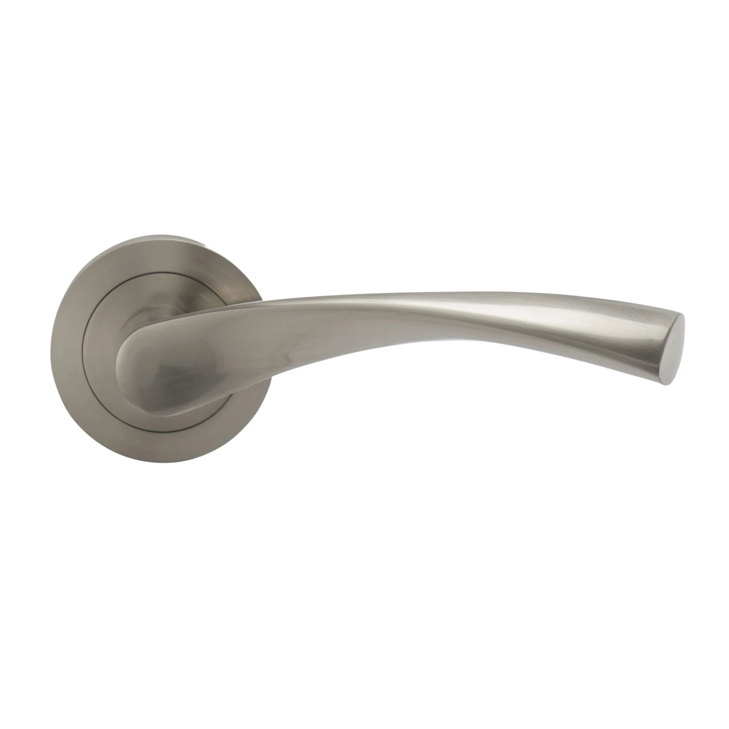 Colours Breage Rose Nickel Effect Zamak Latch Door Handle (L)121mm, Pair 2 Colours Breage Rose Nickel Effect Zamak Latch Door Handle (L)121mm, Pair - Image 2