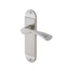 Colours Breage Satin Nickel Effect Steel Curved Latch Door Handle (L)121mm, Pair