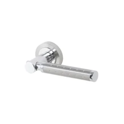 Colours Brigg Nickel Effect Aluminium Straight Latch Door Handle (L)132.8mm