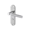 Colours Brigg Satin Nickel Effect Aluminium & Steel Straight Bathroom Door Handle (L)132.8mm