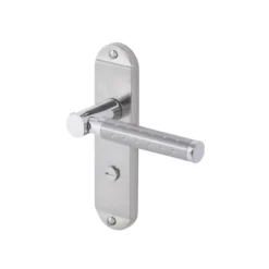 Colours Brigg Satin Nickel Effect Aluminium & Steel Straight Bathroom Door Handle (L)132.8mm