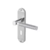 Colours Brigg Satin Nickel Effect Aluminium & Steel Straight Lock Door Handle (L)132.8mm