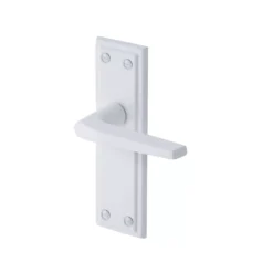 Colours Colan White Aluminium Straight Latch Door Handle (L)106mm