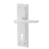 Colours Colan White Aluminium Straight Lock Door Handle (L)106mm
