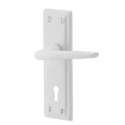 Colours Colan White Aluminium Straight Lock Door Handle (L)106mm