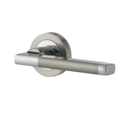 Colours Jaslo Polished Chrome Effect Aluminium Straight Latch Door Handle (L)119mm