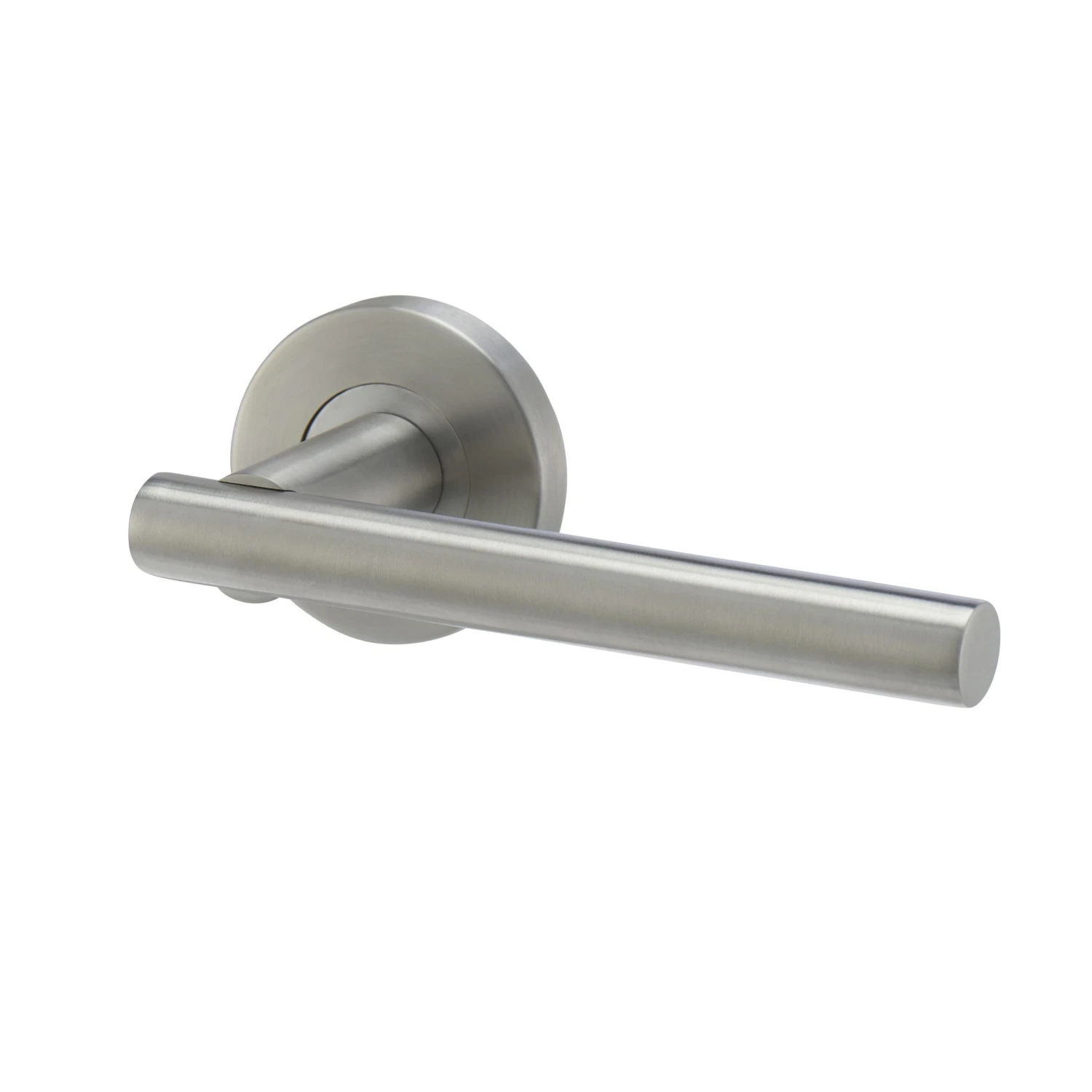 Colours Lantic Matt Stainless Steel Straight Latch Push-on Rose Door Handle 1 Colours Lantic Matt Stainless Steel Straight Latch Push-on Rose Door Handle