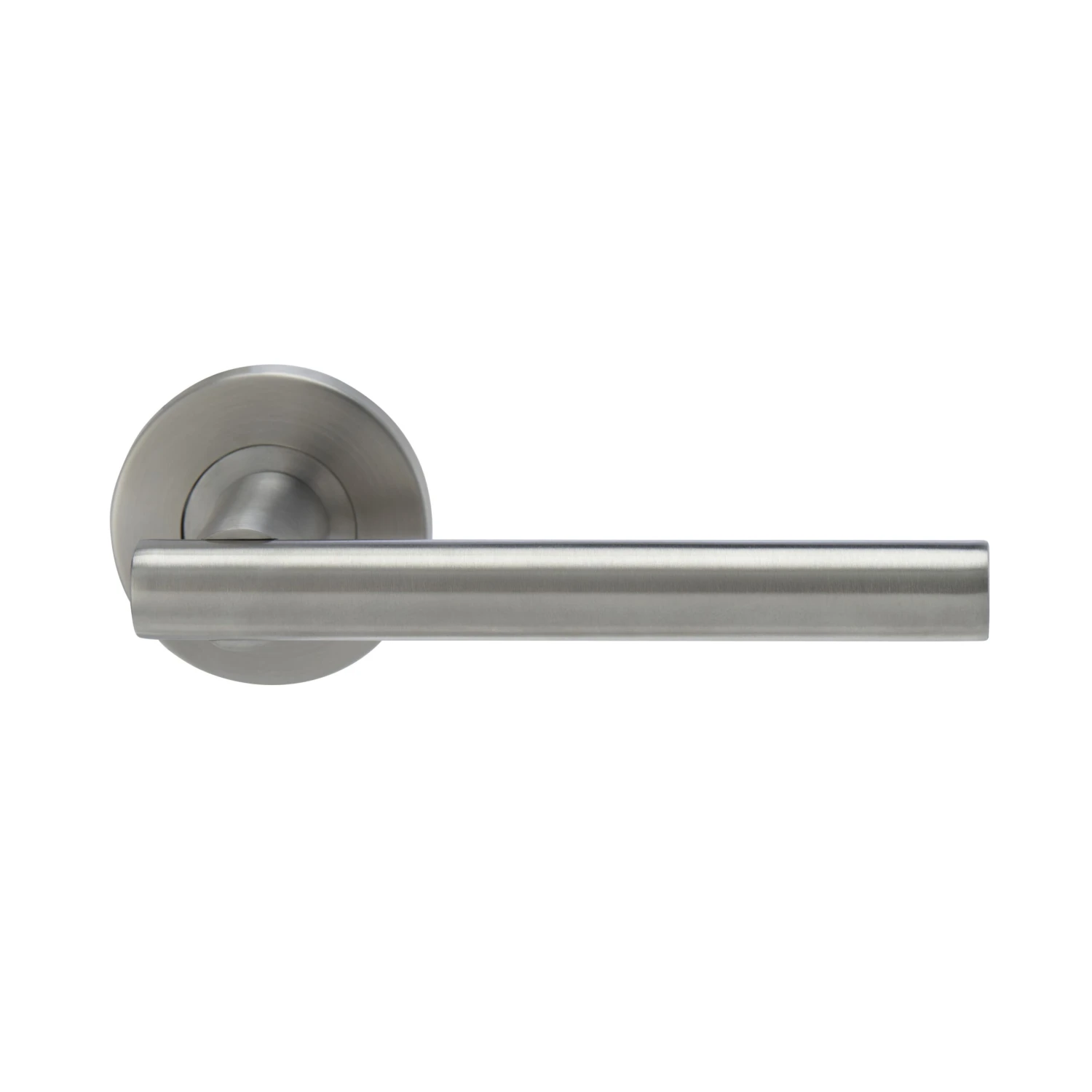 Colours Lantic Matt Stainless Steel Straight Latch Push-on Rose Door Handle 2 Colours Lantic Matt Stainless Steel Straight Latch Push-on Rose Door Handle - Image 2