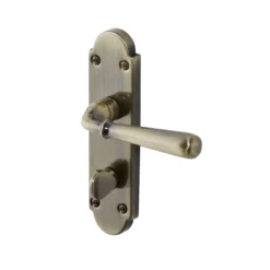 Colours Leba Antique Brass Effect Steel Straight Bathroom Door Handle (L)116mm