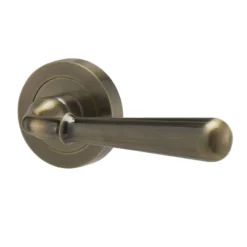 Colours Leba Brass Effect Aluminium Straight Latch Door Handle (L)116mm