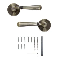 Colours Leba Brass Effect Aluminium Straight Latch Door Handle (L)116mm -Master Yale Shop colours leba brass effect aluminium straight latch door handle l 116mm3663602828020 03bq scaled