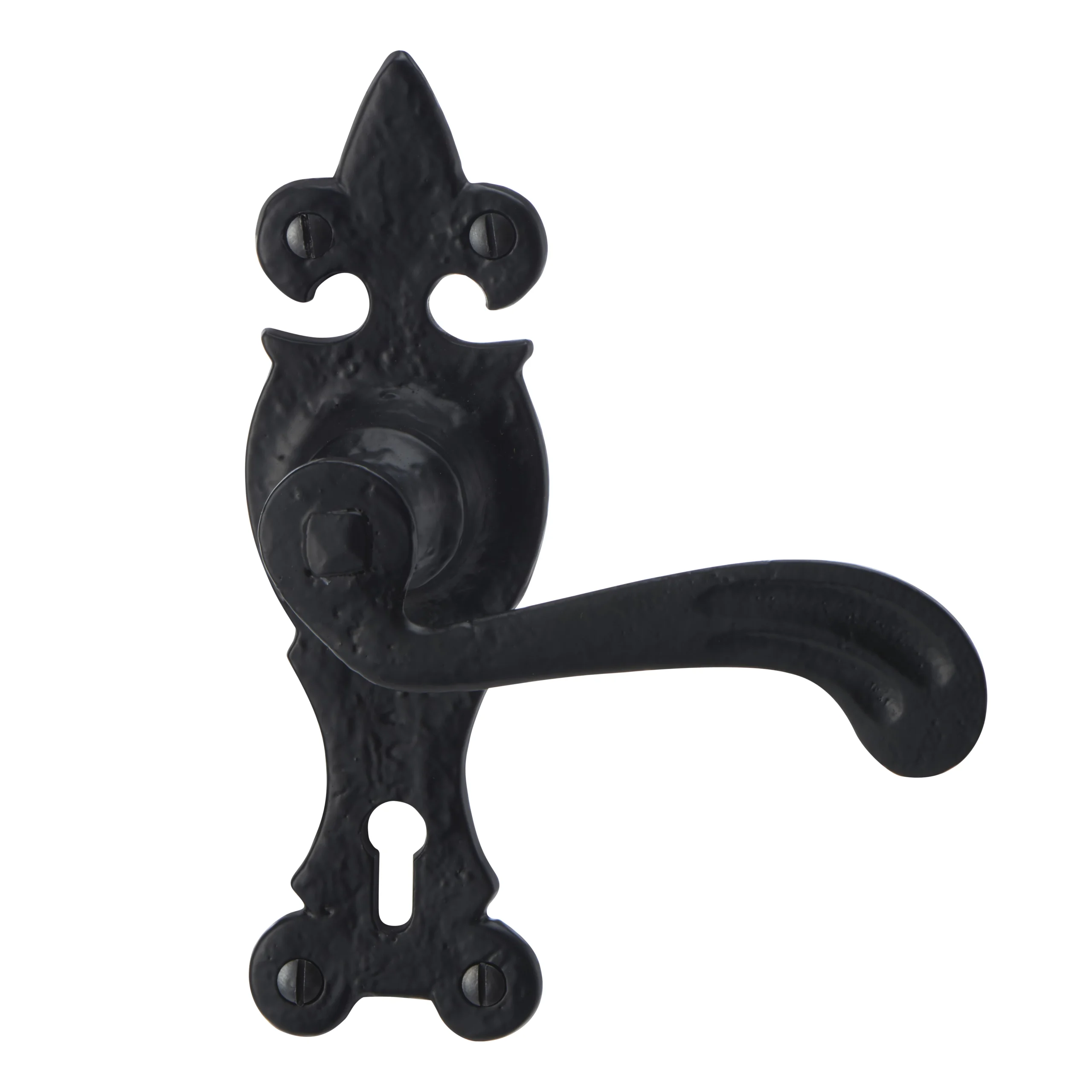 Colours Lunca Matt Black Steel Scroll Lock Door Handle (L)119mm 2 Colours Lunca Matt Black Steel Scroll Lock Door Handle (L)119mm - Image 2