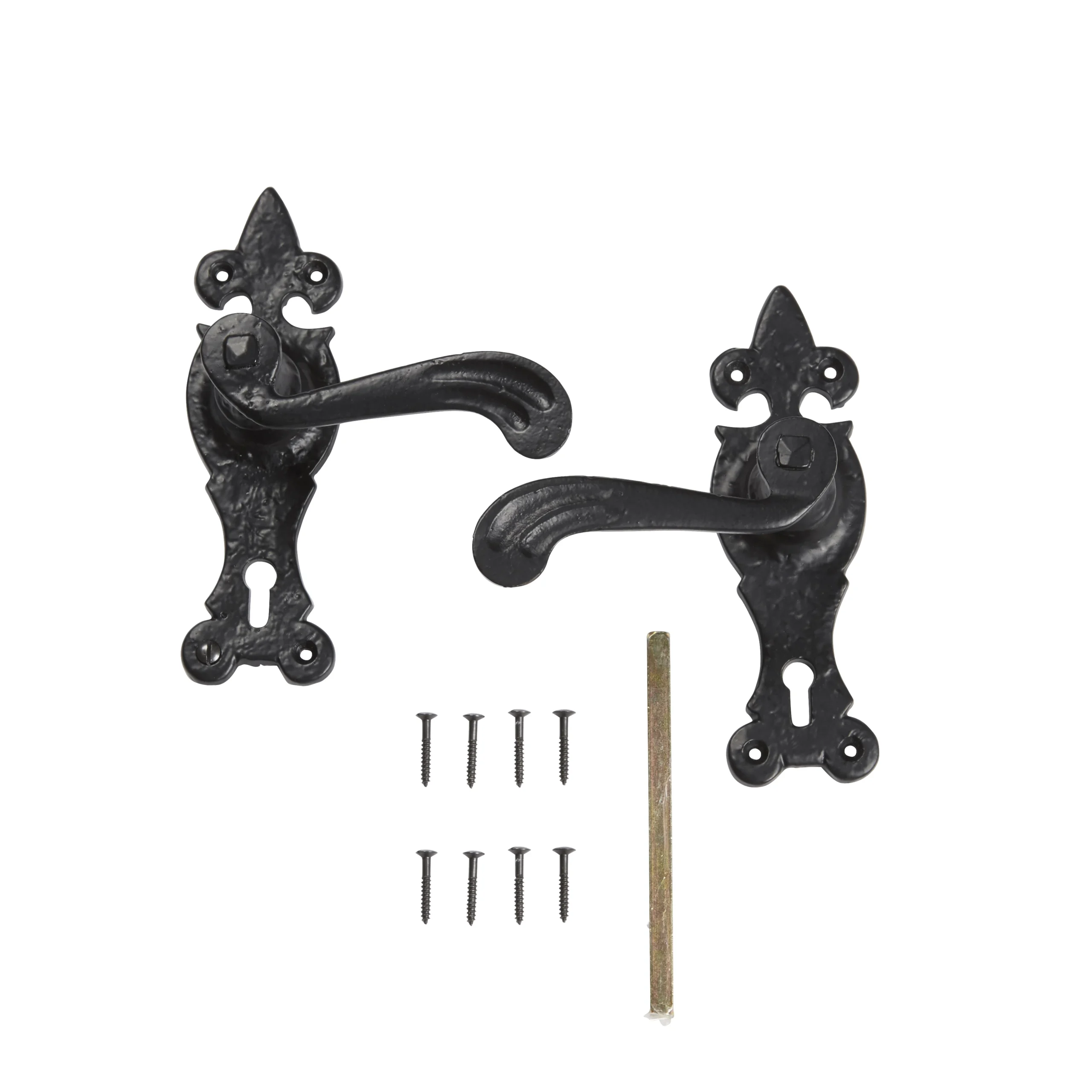 Colours Lunca Matt Black Steel Scroll Lock Door Handle (L)119mm 3 Colours Lunca Matt Black Steel Scroll Lock Door Handle (L)119mm - Image 3