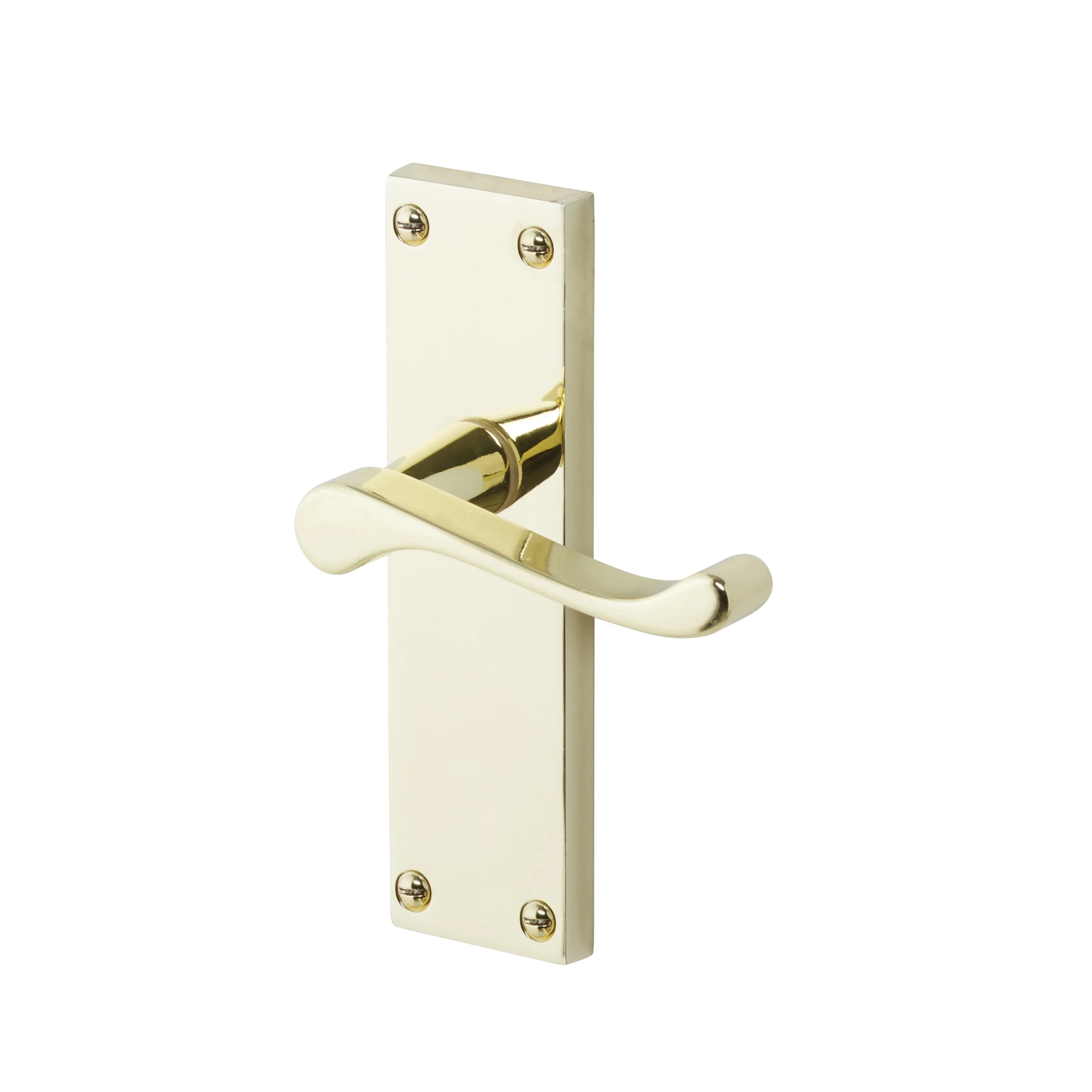 Colours Nehou Polished Brass Effect Zamak Scroll Latch Door Handle (L)96mm 1 Colours Nehou Polished Brass Effect Zamak Scroll Latch Door Handle (L)96mm