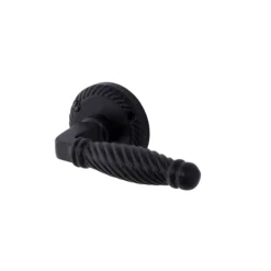 Colours Polne Matt Black Cast Iron Straight Latch Push-on Rose Door Handle (L)116mm