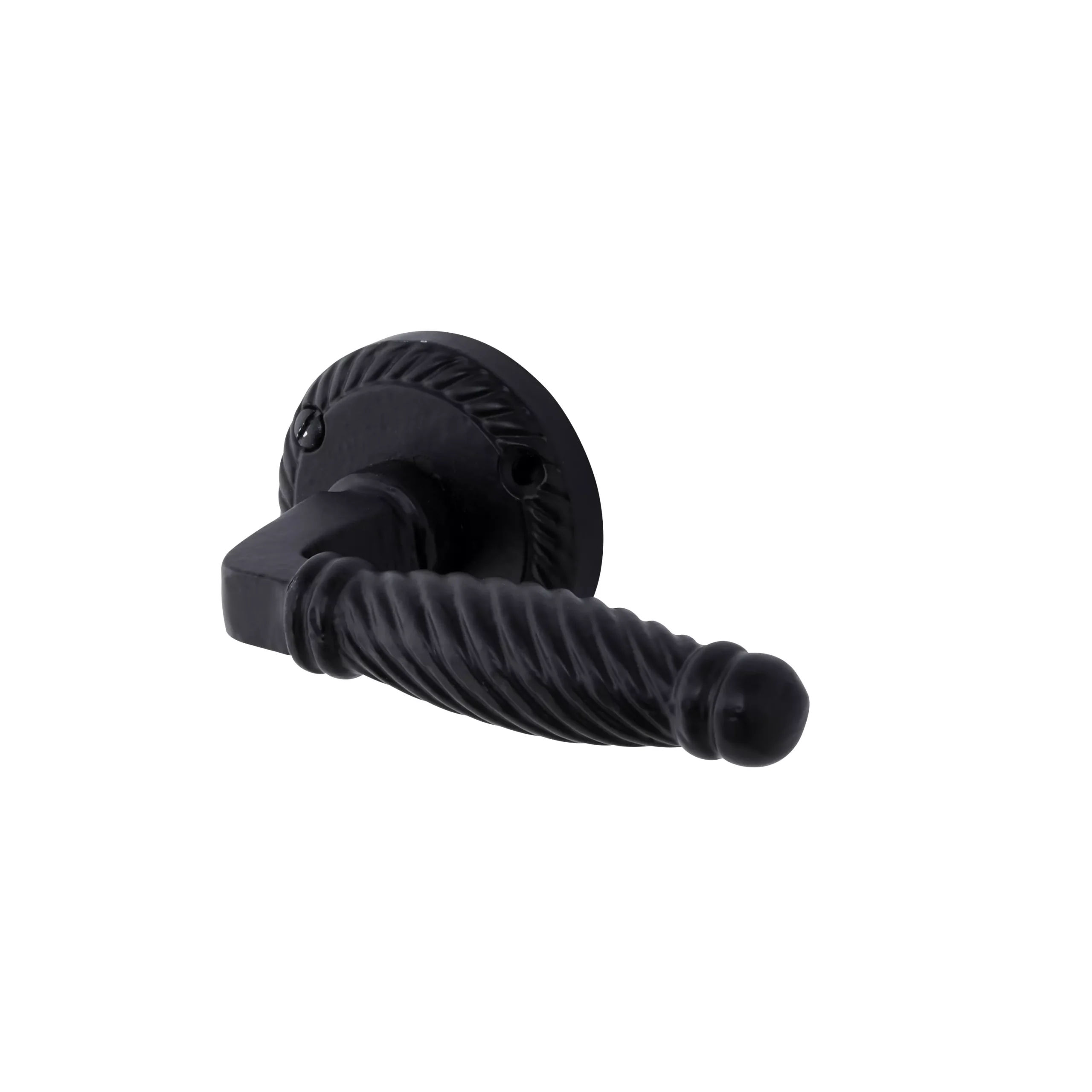 Colours Polne Matt Black Cast Iron Straight Latch Push-on Rose Door Handle (L)116mm 1 Colours Polne Matt Black Cast Iron Straight Latch Push-on Rose Door Handle (L)116mm