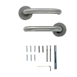 Colours Quéant Brushed Nickel Effect Stainless Steel Straight Latch Push-on Rose Door Handle (L)140mm, Pair 5 Colours Quéant Brushed Nickel Effect Stainless Steel Straight Latch Push-on Rose Door Handle (L)140mm, Pair -Master Yale Shop colours queant brushed nickel effect stainless steel straight latch push on rose door handle l 140mm pair3663602831099 04bq scaled