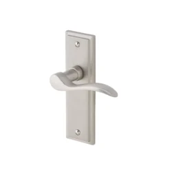 Colours Sennen Nickel Effect Aluminium Scroll Latch Door Handle (L)105mm, Pair