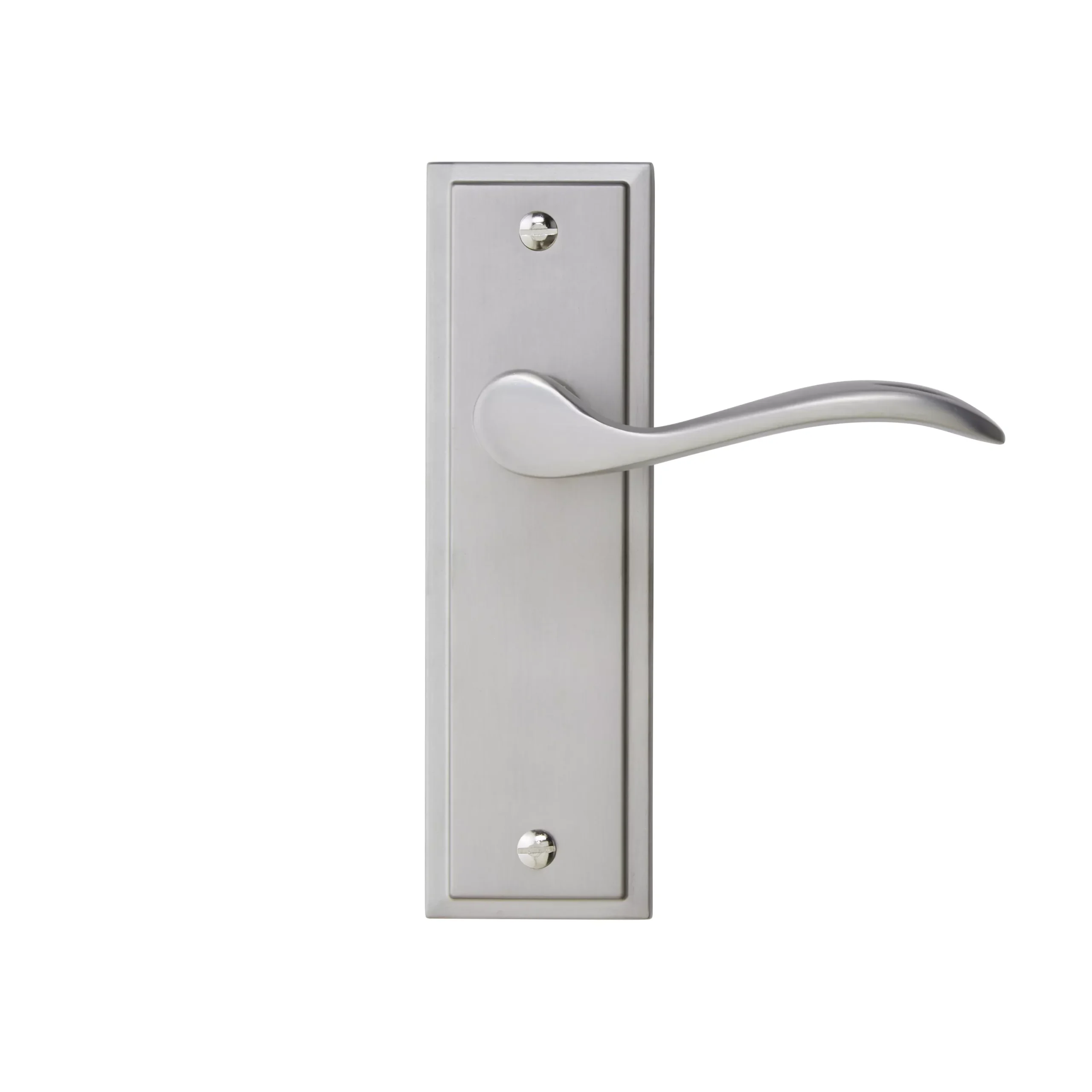 Colours Sennen Nickel Effect Aluminium Scroll Latch Door Handle (L)105mm, Pair 2 Colours Sennen Nickel Effect Aluminium Scroll Latch Door Handle (L)105mm, Pair - Image 2