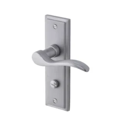 Colours Sennen Nickel Effect Aluminium Scroll WC Door Handle (L)105mm, Pair
