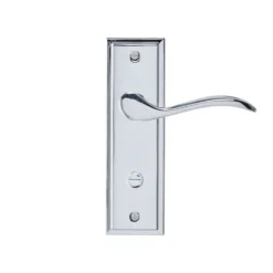 Colours Sennen Polished Chrome Effect Aluminium Scroll WC Door Handle (L)105mm, Pair